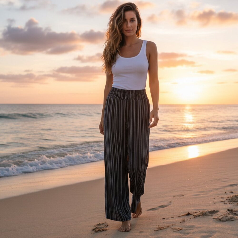 Billabong Striped Wide Leg Pants